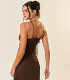 Vestido de Linho marrom-café Laila