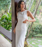 Vestido de Linho off-white Marina