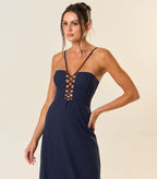 Vestido de Linho marinho Mia
