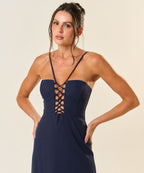 Vestido de Linho marinho Mia