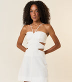Vestido de linho off-white Eva