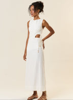 Vestido de Linho off-white Marina