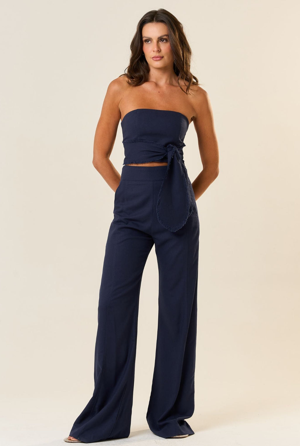 Top de linho marinho Mel