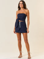 Top de linho marinho Mel