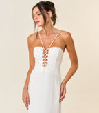 Vestido de Linho off-white Mia