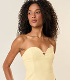 Top de linho baunilha Cecilia