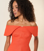 Top de linho laranja-urucum Dani