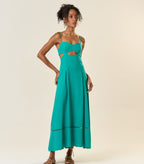 Vestido de Linho azul-aqua Catarina