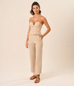 Top de linho areia Guilhermina