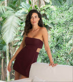 Vestido de linho jabuticaba Bia