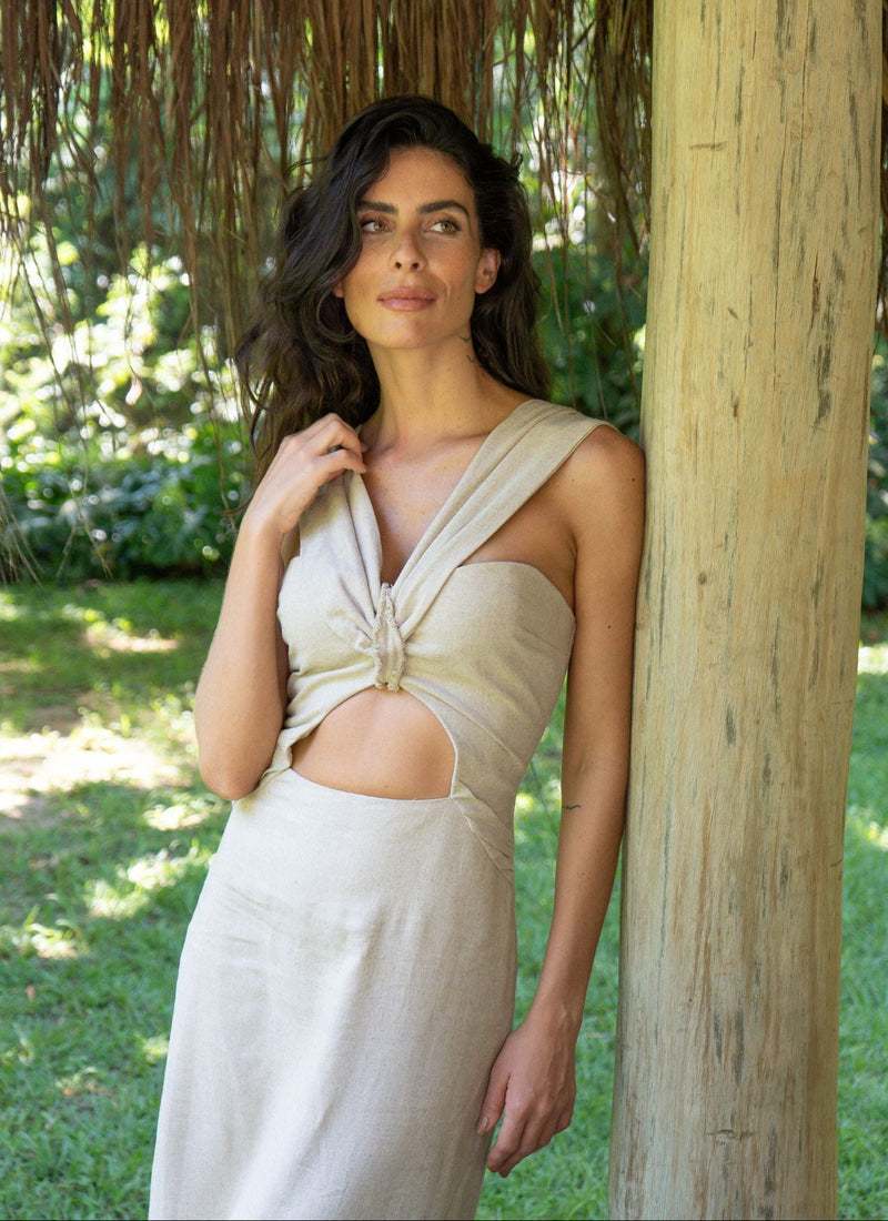 Vestido de Linho areia Erica