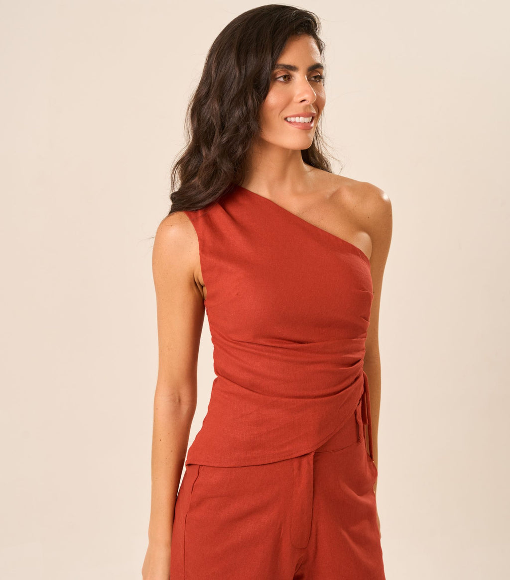 Calça de Linho pitanga Gisela