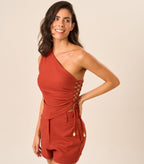 Short de linho pitanga Lari