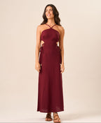 Vestido de Linho cereja Bárbara