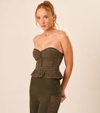 Calça de Linho com Laise Militar