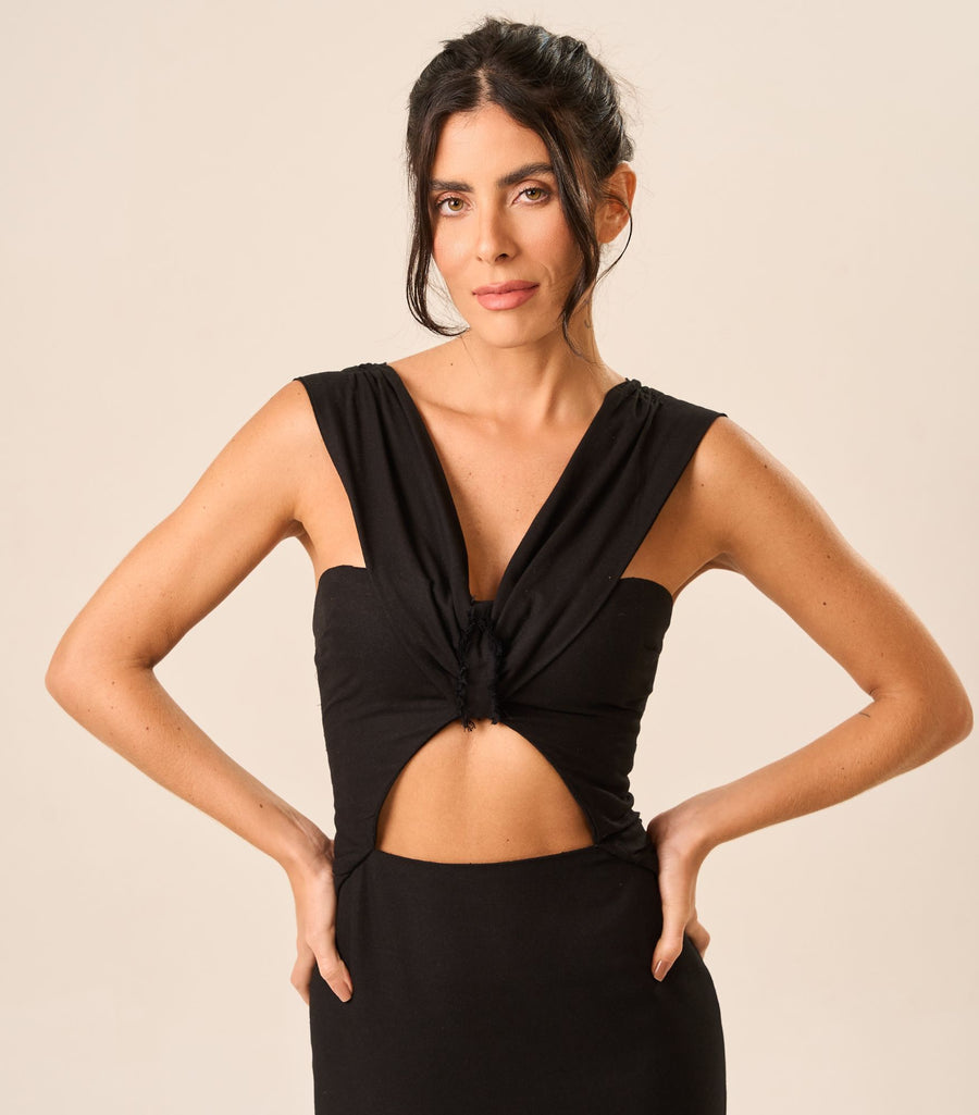 Vestido de Linho preto Erica