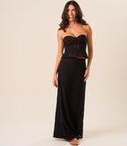 Saia de Linho com Laise preto