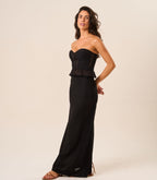 Saia de Linho com Laise preto