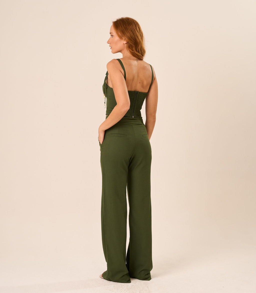 Calça de Linho verde Gisela