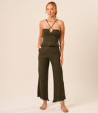Top de linho militar Guilhermina