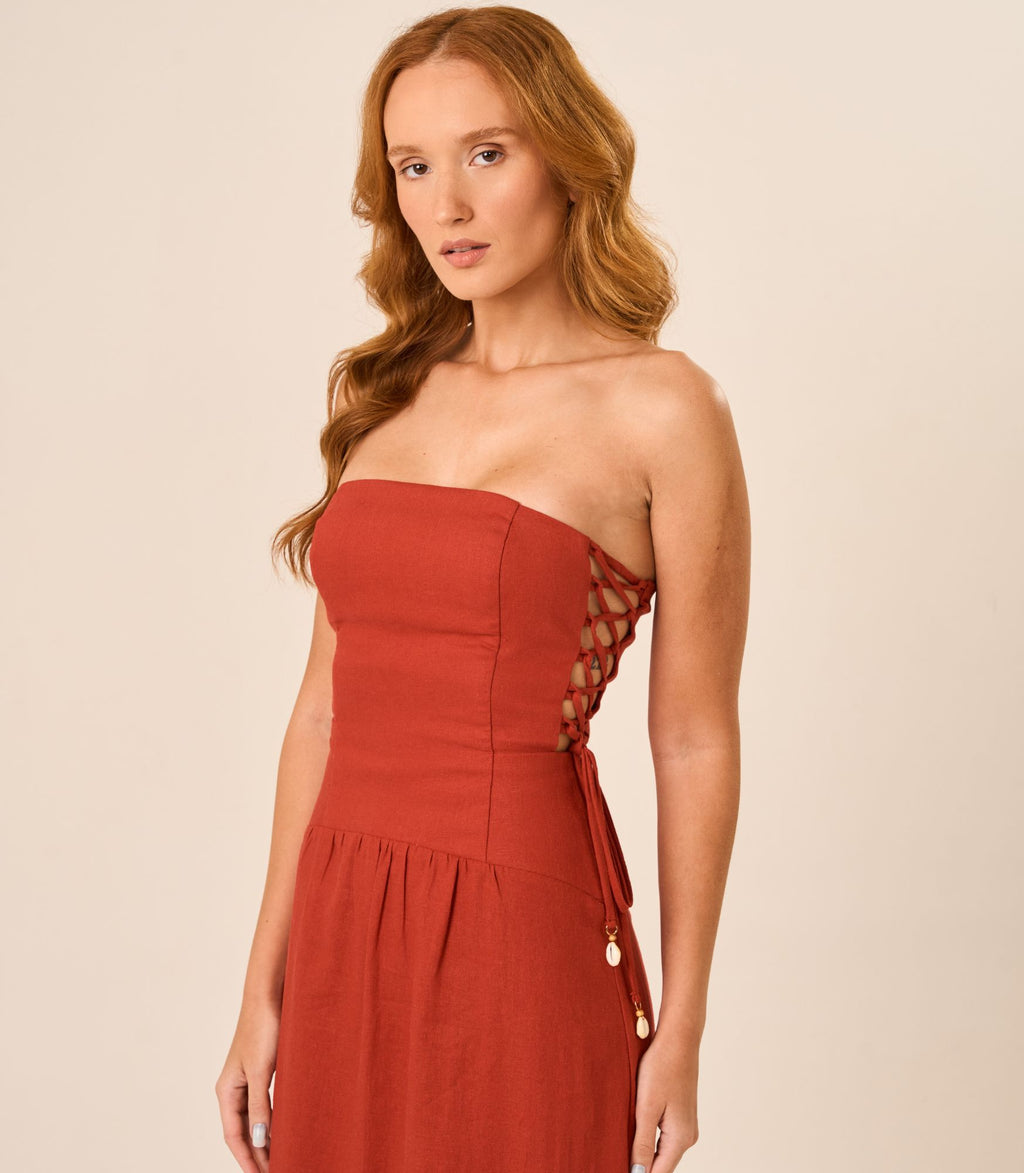 Vestido de Linho pitanga Marcela