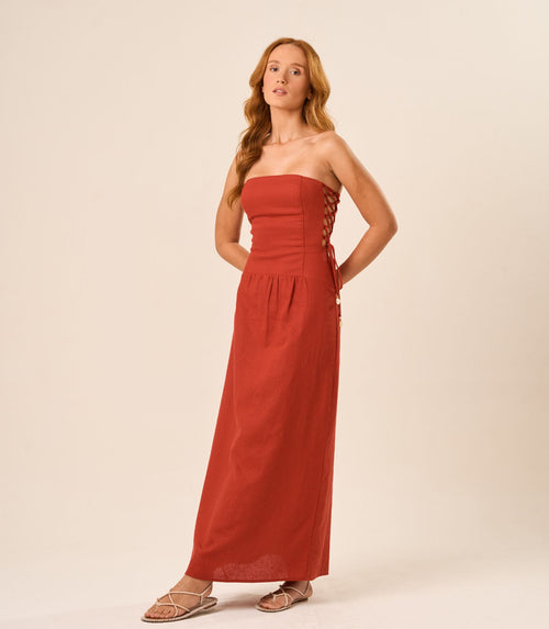 Vestido de Linho pitanga Marcela