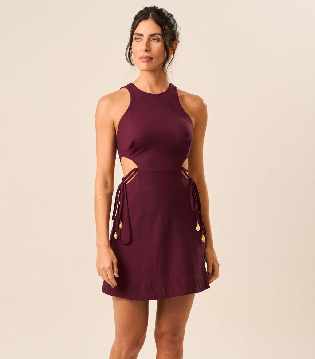 Vestido de linho jabuticaba Babi