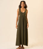 Vestido de Linho verde- militar Joana
