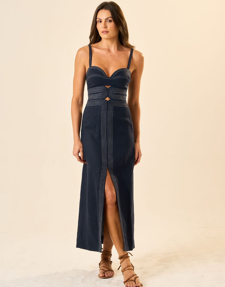 Vestido de Linho marinho Origem