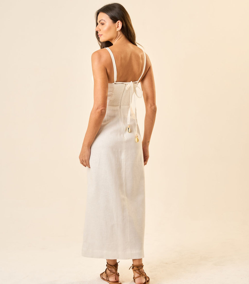 Vestido de Linho off-white Origem