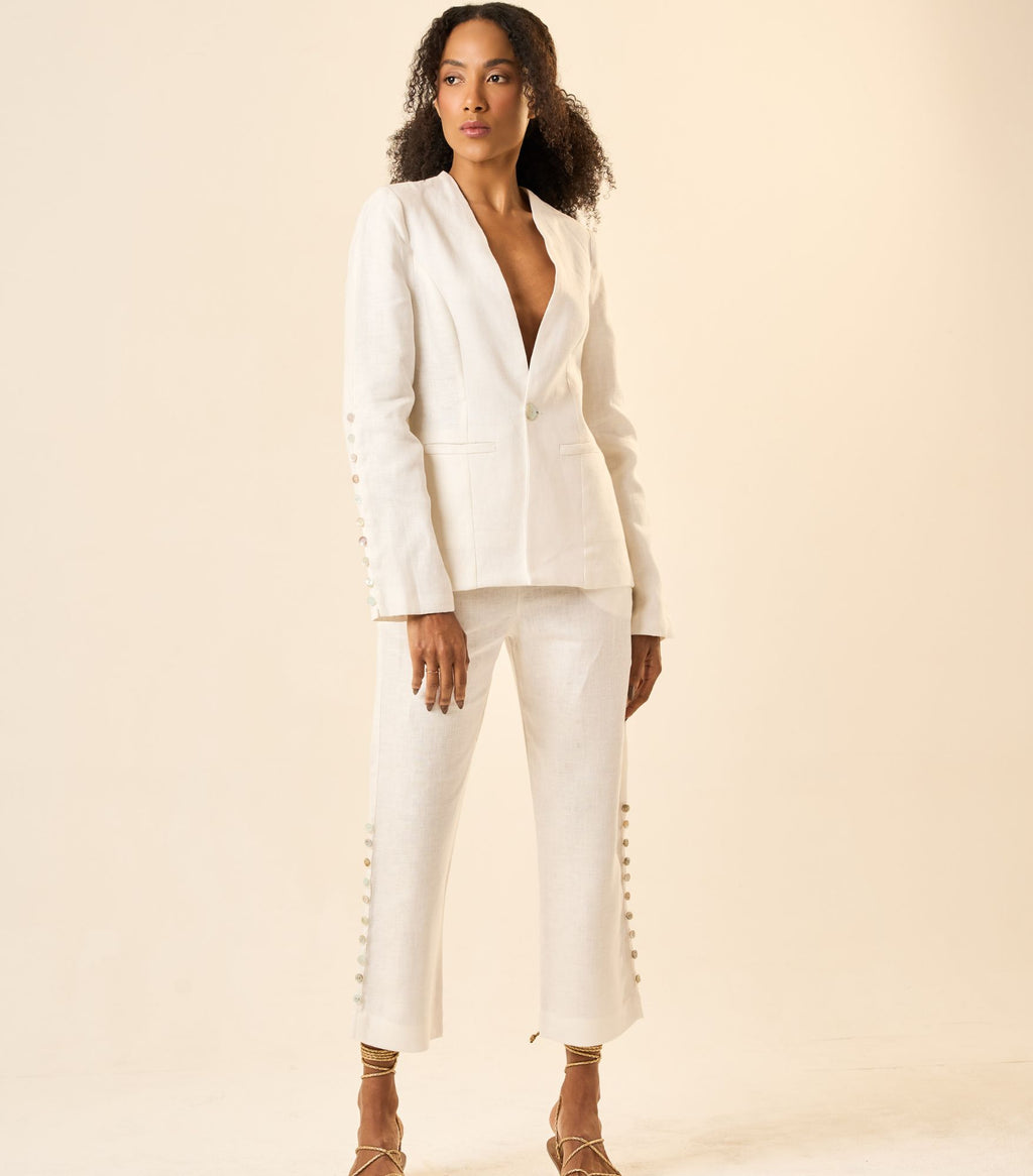 Blazer de Linho off-white Origem