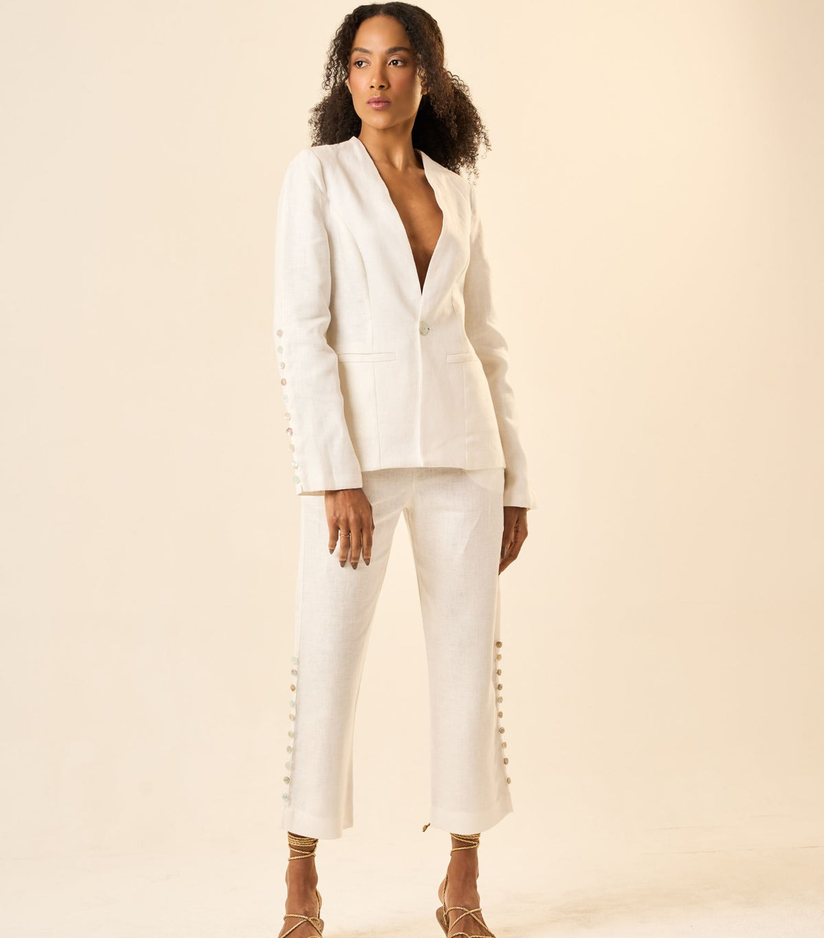 Blazer de Linho off-white Origem