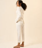 Calça de linho off-white Origem