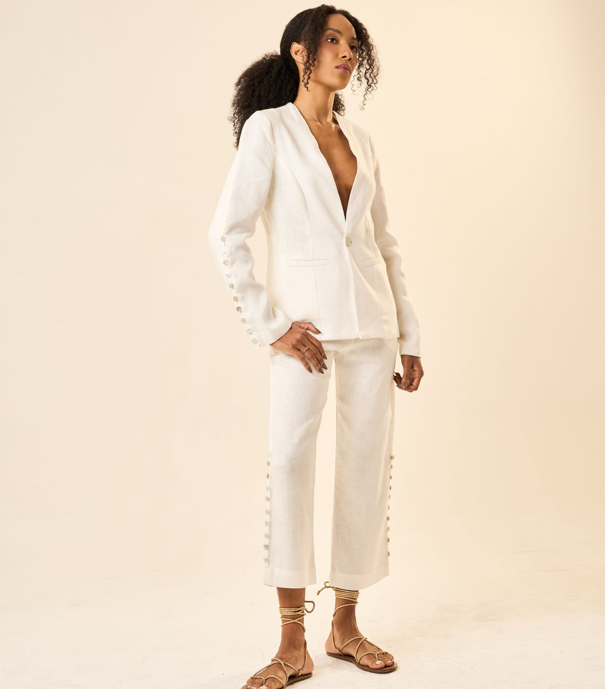 Blazer de Linho off-white Origem