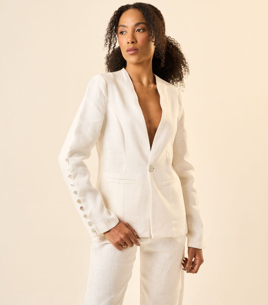 Blazer de Linho off-white Origem