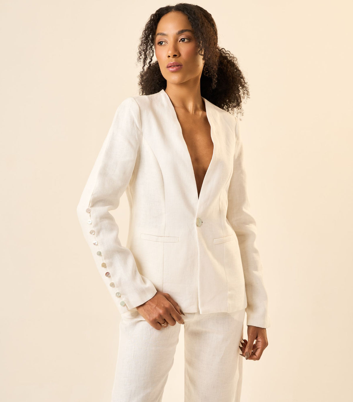 Blazer de Linho off-white Origem