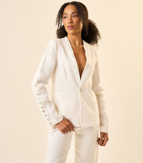 Blazer de Linho off-white Origem
