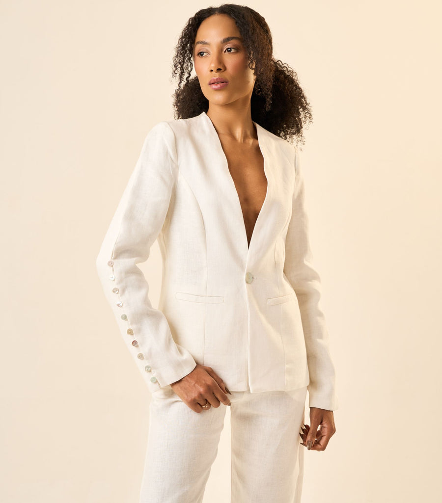 Blazer de Linho off-white Origem