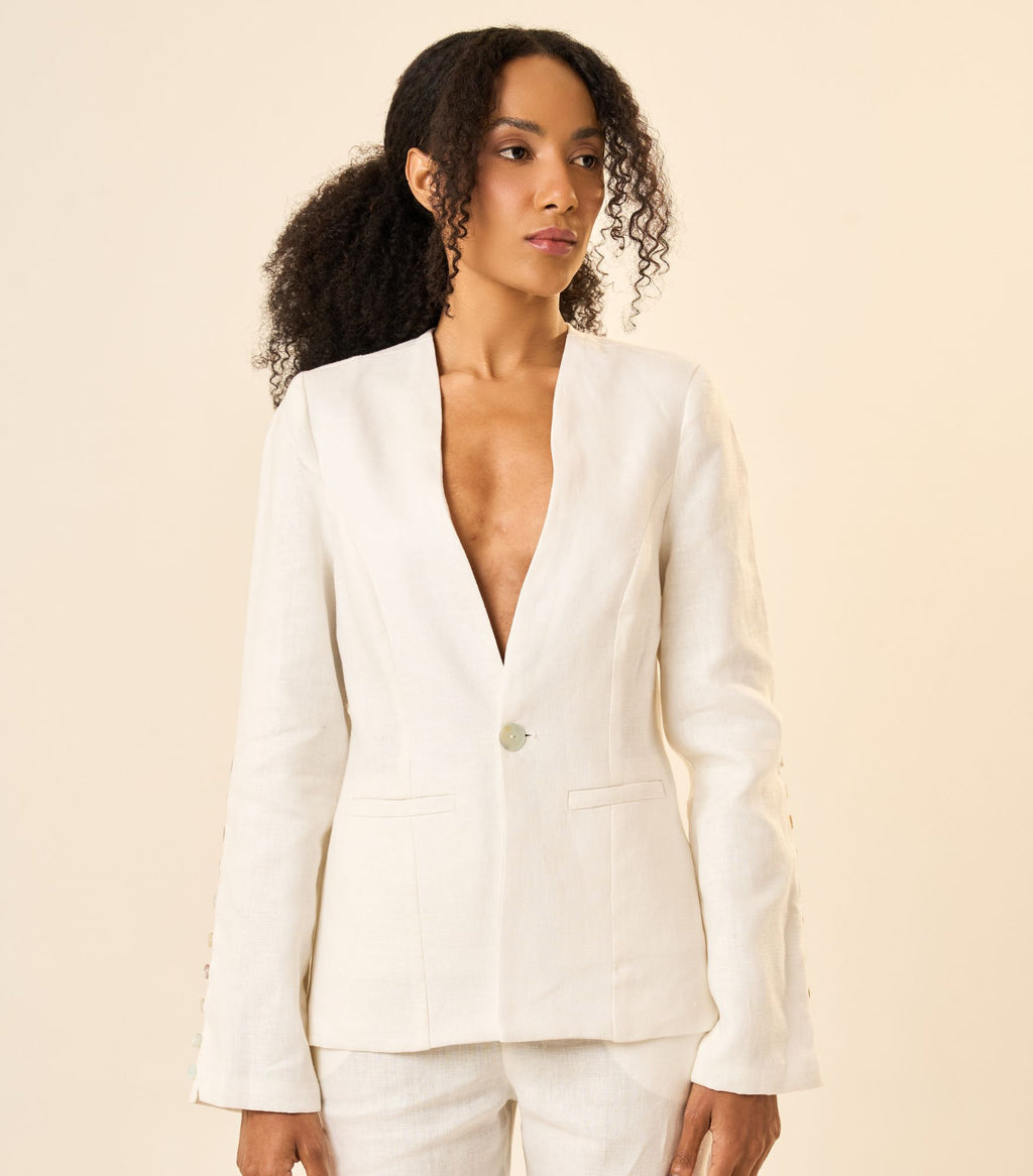 Blazer de Linho off-white Origem