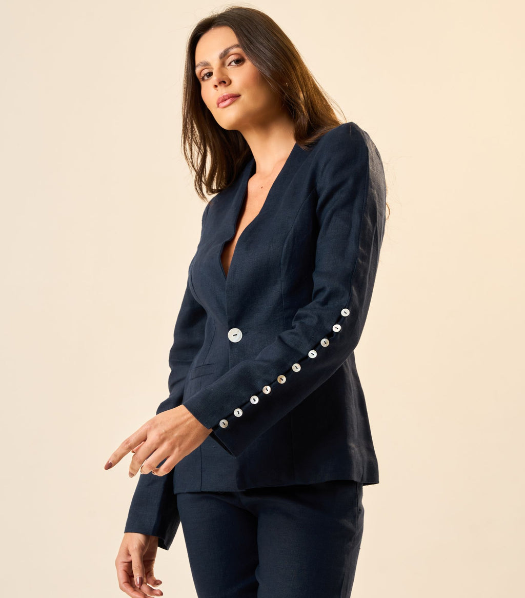 Blazer de Linho marinho Origem