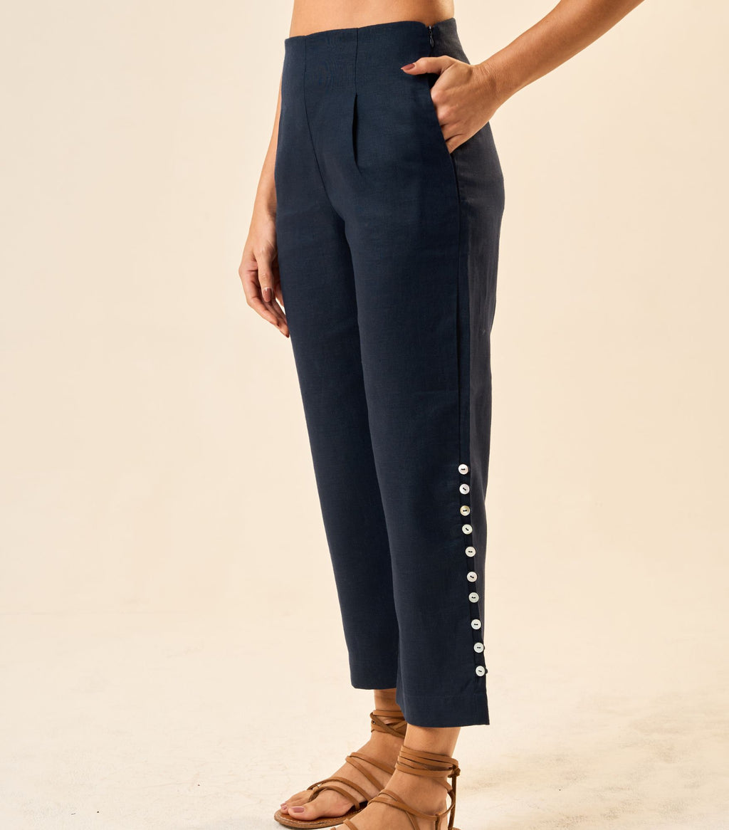 Calça de linho marinho Origem