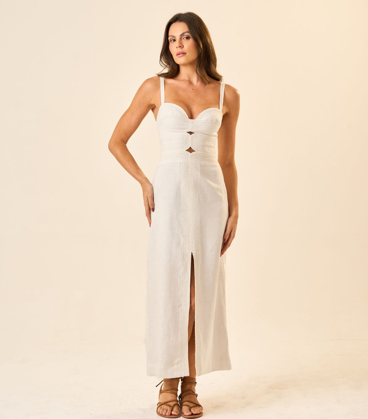 Vestido de Linho off-white Origem