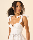 Top de linho com Laise off-white Flora