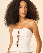 Top de Linho off-white Julia