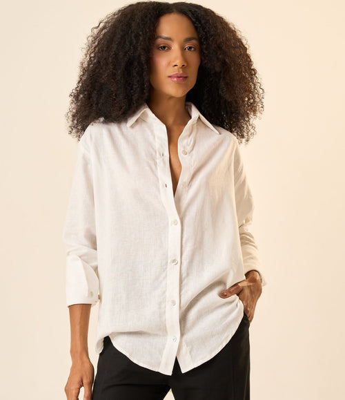 Camisa de linho off-white Rio