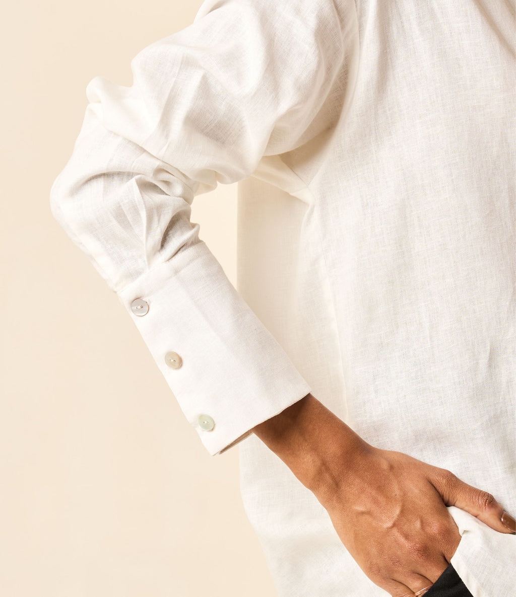 Camisa de linho off-white Rio