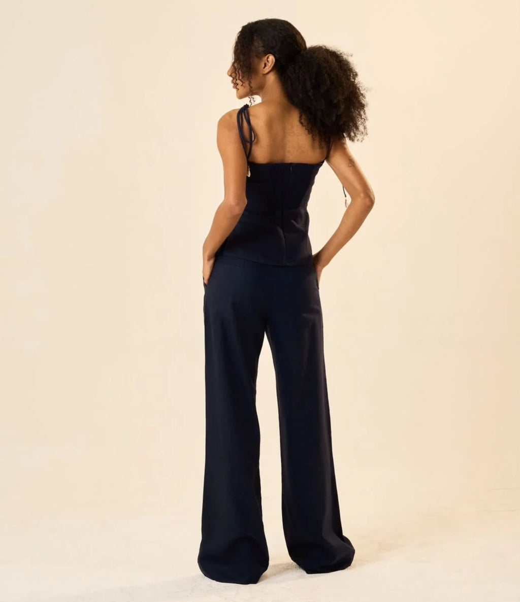 Calça de linho marinho Bruna