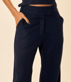 Calça de linho marinho Bruna