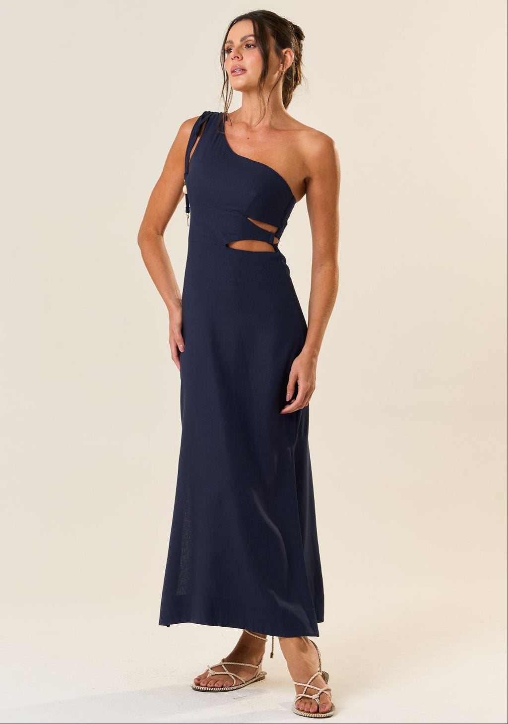 Vestido de Linho marinho Anna