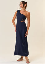 Vestido de Linho marinho Anna